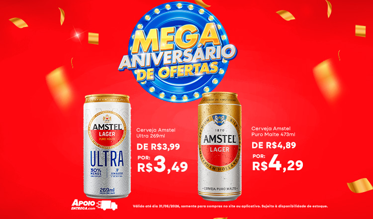 Cerveja amstel até 31/05